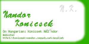 nandor konicsek business card